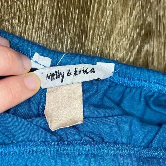 Blue Elastic Wide Round Collar Dress - Picture 7 of 7